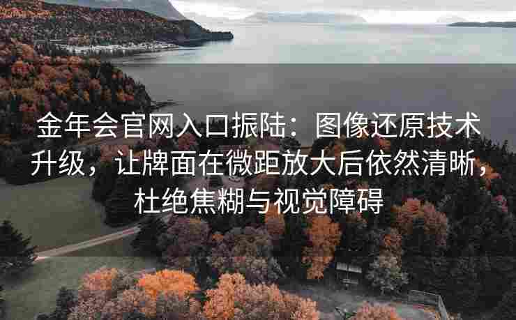 金年会官网入口振陆：图像还原技术升级，让牌面在微距放大后依然清晰，杜绝焦糊与视觉障碍